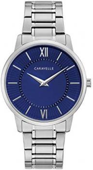Caravelle by Bulova Dress Quartz Men's Watch, Stainless Steel, Silver-Tone (Model: 43A151)