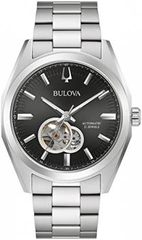 Bulova Men's Classic Surveyor 3-Hand Automatic Watch, Hack Feature, Luminous Hand, Open Aperture, Screw-Back Case, 42mm