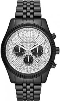 Michael Kors Men's Lexington Analog-Quartz Watch with Stainless-Steel Strap, Black, 0.8 (Model: MK8605)