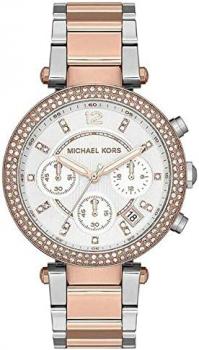 Michael Kors Ladies Two-Tone Rose Gold Chronograph Date Watch MK5820