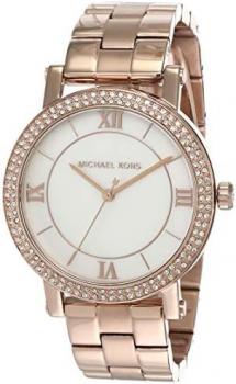 Michael Kors Women's Norie Quartz Watch with Stainless Steel Strap, Pink, 18 (Model: MK4405)