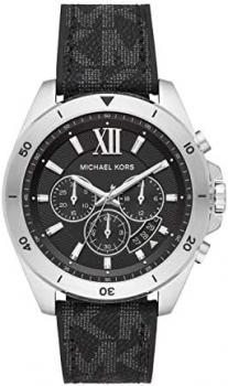 Michael Kors Men's Brecken Stainless Steel Quartz Watch with Plastic Strap, Black, 22 (Model: MK8850)