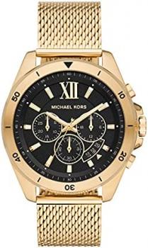 Michael Kors Men's Brecken Quartz Watch with Stainless Steel Strap, Gold, 22 (Model: MK8867)