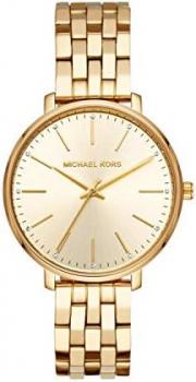 Michael Kors Women's Pyper Stainless Steel Quartz Watch with Stainless-Steel-Plated Strap, Gold, 16 (Model: MK3898)