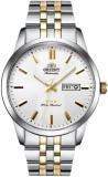 Orient Tristar 3 Star Automatic Watch for Men, Classic Golden Hour Markers Golden Hands Dress Watch Stainless Steel SAB0B008WB