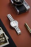 Orient Tristar 3 Star Automatic Watch for Men, Classic White Dial Dress Watch Stainless Steel RA-AB0F12S19B