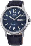 Orient RA-AA0C05L Men's Commuter Blue Leather Band Blue Dial Day Date Automatic Watch