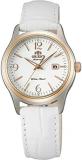 Orient NR1Q003W Women's Charlene Automatic TT Rose Gold Plated White Leather Strap Watch
