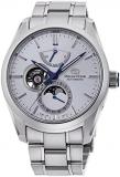 Orient Star Moon Phase Men Contemporary Automatic White Dial Sapphire Glass Watch RE-AY0002S, Silver