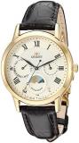Orient Men's 'Sun and Moon Petite' Quartz Stainless Steel and Leather Dress Watch