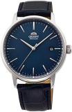 Orient RA-AC0E04L Men's Maestro Leather Band Minimalist Blue Dial Automatic Watch