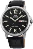 Orient RA-AA0C04B Men's Commuter Leather Band Black Dial Day Date Automatic Watch