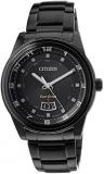 Citizen Men's Eco-Drive AW1284-51E Black Stainless-Steel Quartz Watch with Black Dial