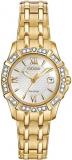 Citizen Watch Silhouette Diamond Women's Solar Powered Watch with White Dial Analogue Display and Gold Stainless Steel Bracelet Ew2362-55A