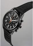 Citizen Eco-Drive Military Quartz Mens Watch, Stainless Steel with Nylon strap, Field watch, Black (Model: AT0205-01E)