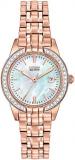 Citizen Watch Silhouette Crystal Women's Quartz Watch with White Dial Analogue Display and Two Tone Stainless Steel Gold Plated Bracelet EW1683-65D