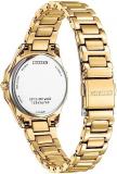 Citizen Women's Eco-Drive Classic Corso Diamond Gold Stainless Steel Watch, Black Dial (Model: EW2652-55E)