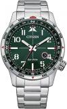 Citizen BM7551-84X Men's Eco-Drive Green Dial Steel Bracelet Watch