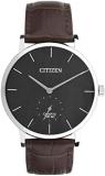 Citizen Quartz Black Dial Brown Leather Men's Watch BE9170-13H