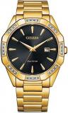 Citizen Eco-Drive Dress Classic Diamond Black Dial Gold-Tone Watch BM7542-51E