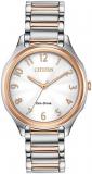 Citizen Eco-Drive Casual Quartz Womens Watch, Stainless Steel, Two-Tone (Model: EM0756-53A)