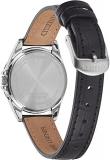 Citizen Women Analogue Eco-Drive Watch with Leather Strap EC1183-16A, Brown, One Size, Strap.