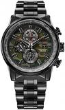 Citizen Men's Eco-Drive Weekender Nighthawk Chronograph Watch in Black IP Stainless Steel, Camo Dial (Model: CA0805-53X)