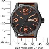 Citizen Men's Analogue Eco-Drive Watch with Leather Strap BM8476-07EE, Black/Brown, Strap