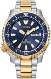 Citizen Eco-Drive Promaster Dive Automatic Blue Dial Two-Tone Stainless Steel Watch | 44mm | NY0154-51L