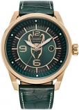 Citizen Men's Eco-Drive Marvel Loki Gold Stainless Steel Case Watch with Green Textured Leather Strap (Model: AW1363-06W)