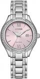 Citizen Ladies Eco-Drive Silhouette Crystal Pink Dial Watch FE1230-51X