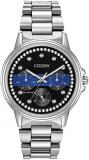 Citizen Ladies Thin Blue Line Multifunction Dial Crystal Women's Watch FD2041-54E