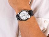 Citizen Men's Titanium Quartz Watch with Leather Strap, Black, 22 (Model: AW1640-16A)