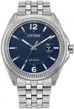 Citizen Men's Eco-Drive Classic Corso Silver Stainless Steel Watch,Blue Dial (Mo...