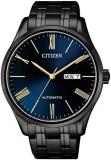 Citizen NH8365-86M Men's Black IP Stainless Steel Roman Blue Dial Day Date Autom...