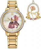 Citizen Women's Eco-Drive Disney Princess Belle Crystal Watch and Pin Gift Set i...