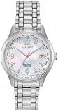 Citizen Women's World Time Perpetual Calendar Quartz Watch with Stainless Steel Strap, Silver, 17 (Model: FC8000-55D), Silver-Tone
