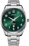 Citizen Quartz Green Dial Stainless Steel Men's Watch BI1031-51X