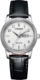 Citizen Women's Stainless Steel Eco-Drive Watch with Leather Strap, Black, 16 (M...