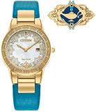 Citizen Women's Eco-Drive Disney Princess Jasmine Crystal Watch and Pin Gift Set...