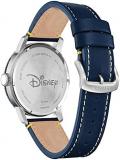 Citizen Eco-Drive Disney Quartz Men's Watch, Stainless Steel with Leather Strap, Donald Duck, Blue (Model: AW0075-06W)