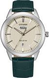 Citizen Men's Corso Stainless Steel Eco-Drive Watch with Leather Strap