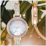 Citizen Ladies' Silhouette Crystal Eco-Drive Bangle Watch, 3-Hand, Mother-of-Pearl Dial