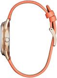 Citizen Eco-Drive Disney Women's Watch, Stainless Steel with Leather Strap, Minnie Mouse, Coral Orange