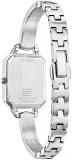 Citizen Ladies' Silhouette Crystal Eco-Drive Bangle Watch, Rectanlge Case, 3-Hand, Stainless Steel