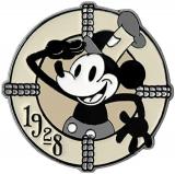 Citizen Eco-Drive Special Edition Disney 100 Steamboat Willie Mickey Mouse Watch and Pin Box Set, Black Leather Strap