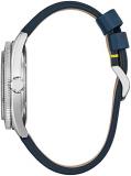 Citizen Eco-Drive Donald Duck Watch in Stainless Steel and Blue Leather Strap, 3-Hand Date, Luminous Dial