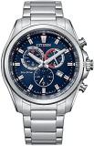 Citizen Men's Eco-Drive Weekender Chronograph Watch in Stainless Steel, Blue Dial (Model: AT2131-56L)