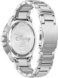 Citizen Men's Eco-Drive Disney Mickey Mouse Astronaut Stainless Steel Watch, Red and Black Bezel (Model: AW1709-54W)