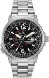 Citizen Men's Eco-Drive Promaster Air Nighthawk Pilot Watch in Stainless Steel, Black Dial (Model: BJ7000-52E)